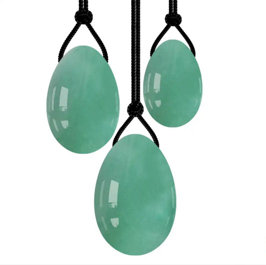 Green Adventurine Crystal Yoni Egg Set