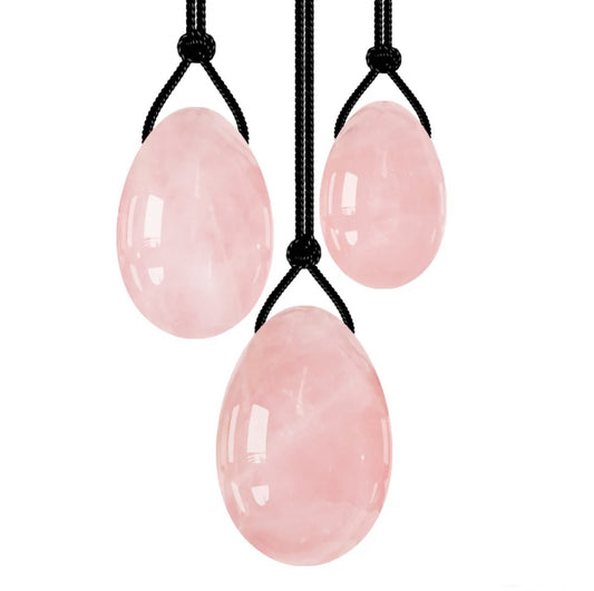 Rose Quartz Crystal Yoni Egg Set